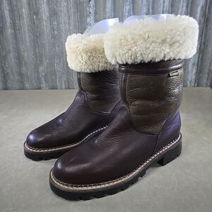 BLONDO Canada 10" Brown Shearling Winter Snow Boots Women's Sz 12B